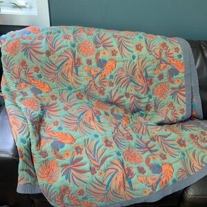 Reversible Bed Cover Throw 90” X 90”